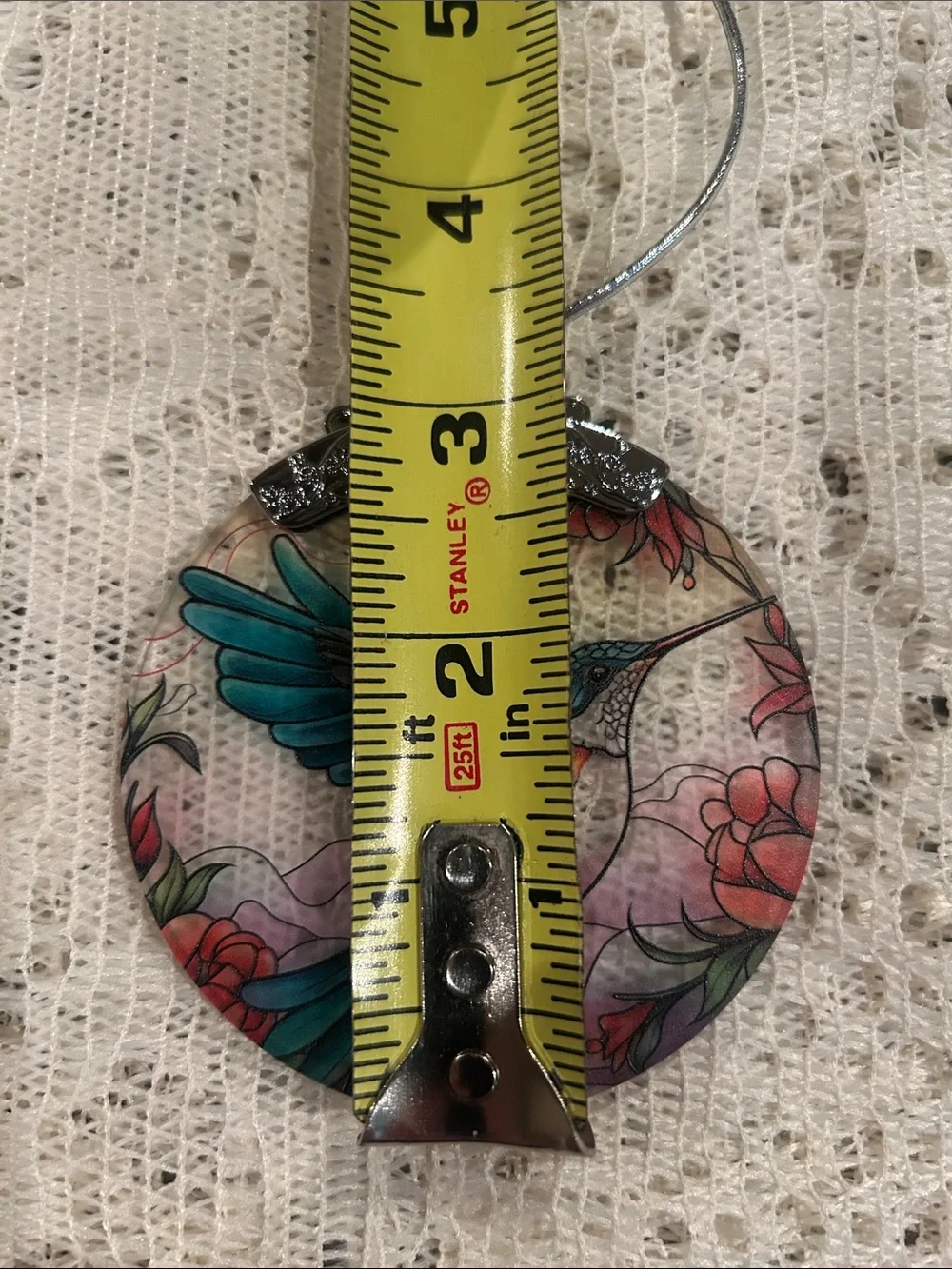 Stained Glass Hummingbird Decorative Ornament/ Suncatcher double sided NIB